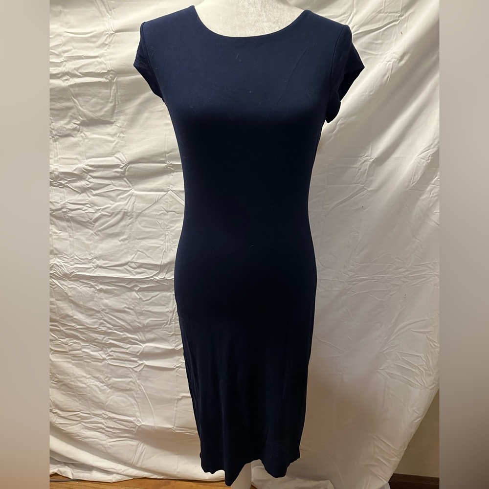 Velvet torch navy blue sheath bodycon dress size medium